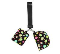 Hnnkloy ¡Felices Pascuas! Huevos de Pascua coloridos,Bolso de muñeca para deportes al aire libre, monedero portátil, cartera de muñeca con llavero desmontable
