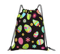 Hnnkloy ¡Felices Pascuas! Huevos de Pascua coloridos,Mochila con cordón unisex, bolsa deportiva para gimnasio, mochila informal para el día a día.
