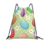 Hnnkloy ¡Felices Pascuas! Huevos de Pascua coloridos,Mochila con cordón unisex, bolsa deportiva para gimnasio, mochila informal para el día a día.