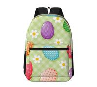 Hnnkloy Felices Pascuas Huevos de Pascua coloridos,Mochila informal de 17 pulgadas con bolsillos, resistente al agua, para la escuela.