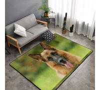Hnnkloy Feliz Pastor alemán Impreso, Alfombra Grande Antideslizante para Sala de Estar o Dormitorio, 150 x 100 cm.