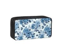 Hnnkloy Flor Azul,Estuche de lápices de Gran Capacidad, portátil, para bolígrafos, Bolsa de papelería para la Escuela y la Oficina.