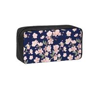 Hnnkloy Flor de Cerezo Floral Sakura Azul Marino,Estuche de lápices de Gran Capacidad, portátil, para bolígrafos, Bolsa de papelería para la Escuela y la Oficina.