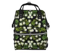 Hnnkloy Flor de edelweiss alpina suiza.Mochila de maternidad de gran capacidad, bolso cambiador, mochila de viaje para actividades al aire libre.