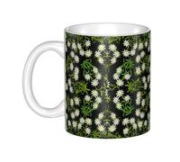 Hnnkloy Flor de edelweiss alpina suiza,Taza de cerámica grande para café, ideal para cocina, restaurante, oficina o cafetería, 330 ml.