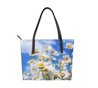 Hnnkloy Flor de margarita fragante,Bolso de mano de piel sintética, bolso tote de gran capacidad, bolso de hombro para mujer, ideal para el trabajo y los viajes.