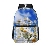 Hnnkloy Flor de margarita fragante,Mochila informal de 17 pulgadas con bolsillos, resistente al agua, para la escuela.