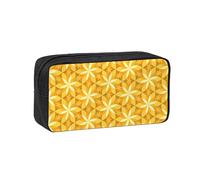 Hnnkloy Flor de Vainilla geométrica Amarilla,Estuche de lápices de Gran Capacidad, portátil, para bolígrafos, Bolsa de papelería para la Escuela y la Oficina.
