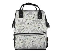 Hnnkloy Flores alpinas suizas modernas de edelweiss.Mochila de maternidad de gran capacidad, bolso cambiador, mochila de viaje para actividades al aire libre.