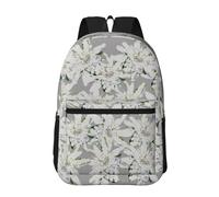 Hnnkloy Flores alpinas suizas modernas de Edelweiss,Mochila informal de 17 pulgadas con bolsillos, resistente al agua, para la escuela.