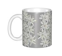 Hnnkloy Flores alpinas suizas modernas de edelweiss,Taza de cerámica grande para café, ideal para cocina, restaurante, oficina o cafetería, 330 ml.