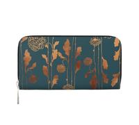 Hnnkloy Flores de Cobre Art Déco,Carteras de Cuero PU de Gran Capacidad para Hombres y Mujeres.