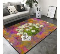 Hnnkloy Flores de Edelweiss suizas, Alfombra Grande Antideslizante para Sala de Estar o Dormitorio, 208 x 148 cm.
