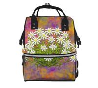 Hnnkloy Flores de edelweiss suizas.Mochila de maternidad de gran capacidad, bolso cambiador, mochila de viaje para actividades al aire libre.