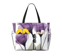 Hnnkloy Flores de esperanza de color lavanda púrpura,Bolso de playa de gran capacidad, bolso de hombro de viaje para mujer, bolso de mano impermeable.