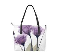 Hnnkloy Flores de esperanza de color púrpura lavanda,Bolso de mano de piel sintética, bolso tote de gran capacidad, bolso de hombro para mujer, ideal para el trabajo y los viajes.