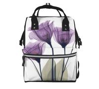 Hnnkloy Flores de esperanza de color púrpura lavanda.Mochila de maternidad de gran capacidad, bolso cambiador, mochila de viaje para actividades al aire libre.