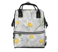 Hnnkloy Flores de manzanilla.Mochila de maternidad de gran capacidad, bolso cambiador, mochila de viaje para actividades al aire libre.