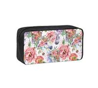 Hnnkloy Flores de Rosas de Caballo en Acuarela,Estuche de lápices de Gran Capacidad, portátil, para bolígrafos, Bolsa de papelería para la Escuela y la Oficina.