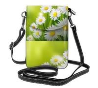 Hnnkloy Flores florales Margaritas,Bolsos para celular para mujer, bolsos pequeños cruzados - Cartera para celular de cuero sintético con ranuras para tarjetas de crédito