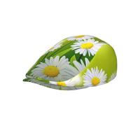 Hnnkloy Flores Florales Margaritas, Gorra Plana para Hombre, Gorra de repartidor de periódicos para Hombre, Boina Ajustable para Conducir