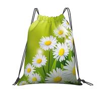 Hnnkloy Flores florales Margaritas,Mochila con cordón unisex, bolsa deportiva para gimnasio, mochila informal para el día a día.
