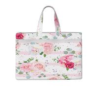 Hnnkloy Flores rosas rosadas,Bolsa de lona para documentos con cremallera, bolso de mano, maletín para la escuela y la oficina.