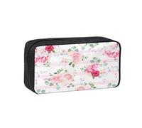Hnnkloy Flores Rosas Rosadas,Estuche de lápices de Gran Capacidad, portátil, para bolígrafos, Bolsa de papelería para la Escuela y la Oficina.