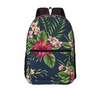 Hnnkloy Flores tropicales Frangipani Hibisco Naturaleza,Mochila informal de 17 pulgadas con bolsillos, resistente al agua, para la escuela.