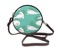 Hnnkloy Foca linda,Bolso de hombro de piel sintética, bolso cruzado redondo - Bolso circular para mujer