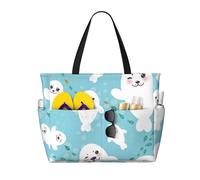 Hnnkloy Focas divertidas y lindas,Bolso de playa de gran capacidad, bolso de hombro de viaje para mujer, bolso de mano impermeable.