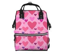 Hnnkloy Forma de amor rosa.Mochila de maternidad de gran capacidad, bolso cambiador, mochila de viaje para actividades al aire libre.