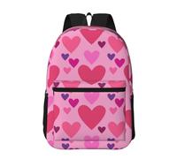 Hnnkloy Forma de amor rosa,Mochila informal de 17 pulgadas con bolsillos, resistente al agua, para la escuela.