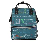 Hnnkloy Fórmula matemática impresa.Mochila de maternidad de gran capacidad, bolso cambiador, mochila de viaje para actividades al aire libre.