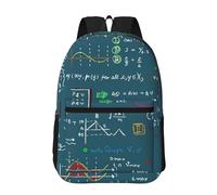 Hnnkloy Fórmula matemática impresa,Mochila informal de 17 pulgadas con bolsillos, resistente al agua, para la escuela.