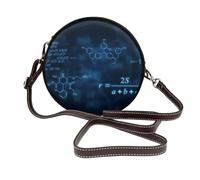 Hnnkloy Fórmulas brillantes de física matemática y química,Bolso de hombro de piel sintética, bolso cruzado redondo - Bolso circular para mujer