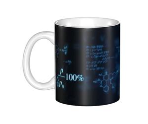Hnnkloy Fórmulas brillantes de física matemática y química,Taza de cerámica grande para café, ideal para cocina, restaurante, oficina o cafetería, 330 ml.