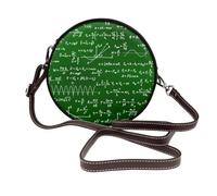 Hnnkloy Fórmulas de ecuaciones matemáticas,Bolso de hombro de piel sintética, bolso cruzado redondo - Bolso circular para mujer