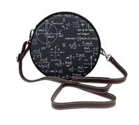 Hnnkloy Fórmulas matemáticas sin fisuras con formas geométricas,Bolso de hombro de piel sintética, bolso cruzado redondo - Bolso circular para mujer