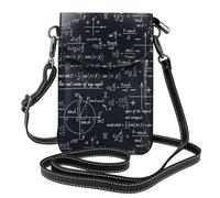 Hnnkloy Fórmulas matemáticas sin fisuras con formas geométricas,Bolsos para celular para mujer, bolsos pequeños cruzados - Cartera para celular de cuero sintético con ranuras para tarjetas de crédito