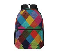 Hnnkloy Franela a cuadros de colores,Mochila informal de 17 pulgadas con bolsillos, resistente al agua, para la escuela.