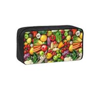 Hnnkloy Frutas y Verduras Frescas,Estuche de lápices de Gran Capacidad, portátil, para bolígrafos, Bolsa de papelería para la Escuela y la Oficina.