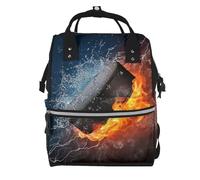 Hnnkloy Fuego de hockey sobre hielo.Mochila de maternidad de gran capacidad, bolso cambiador, mochila de viaje para actividades al aire libre.