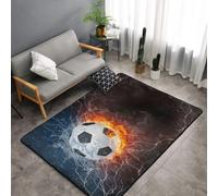Hnnkloy Fútbol Americano de Fuego de Agua fría, Alfombra Grande Antideslizante para Sala de Estar o Dormitorio, 150 x 100 cm.