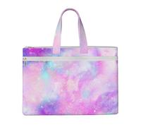Hnnkloy Galaxia jaspeada rosa púrpura,Bolsa de lona para documentos con cremallera, bolso de mano, maletín para la escuela y la oficina.