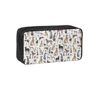 Hnnkloy Galgo, Whippet y Perro,Estuche de lápices de Gran Capacidad, portátil, para bolígrafos, Bolsa de papelería para la Escuela y la Oficina.