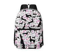 Hnnkloy Galgos y corazón de pata,Mochila informal de 17 pulgadas con bolsillos, resistente al agua, para la escuela.
