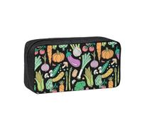 Hnnkloy Garabato de Comida de Verduras en la Oscuridad,Estuche de lápices de Gran Capacidad, portátil, para bolígrafos, Bolsa de papelería para la Escuela y la Oficina.