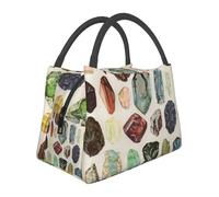 Hnnkloy Gemas, cristales y minerales de geología vintage,Bolsa de almuerzo portátil, bolsa isotérmica, fiambrera duradera, bolsa térmica reutilizable.