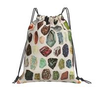 Hnnkloy Gemas, cristales y minerales de geología vintage,Mochila con cordón unisex, bolsa deportiva para gimnasio, mochila informal para el día a día.